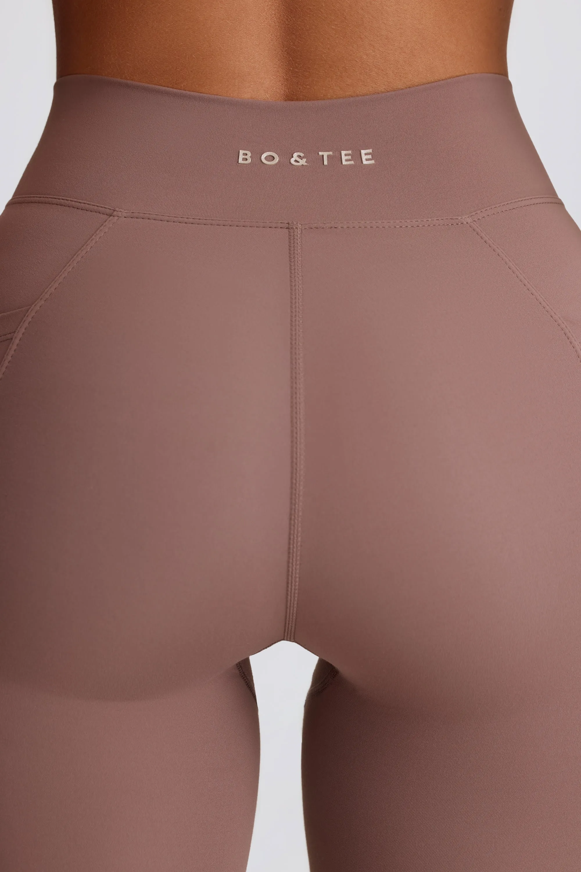 Soft Active Crossover Flared Trousers in Mocha sold by Bo + Tee product image thumbnail 5