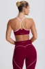 Soft Active Sweetheart-Neck Sports Bra in Burgundy sold by Bo + Tee