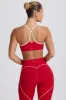 Soft Active Sweetheart-Neck Sports Bra in Hot Red sold by Bo + Tee