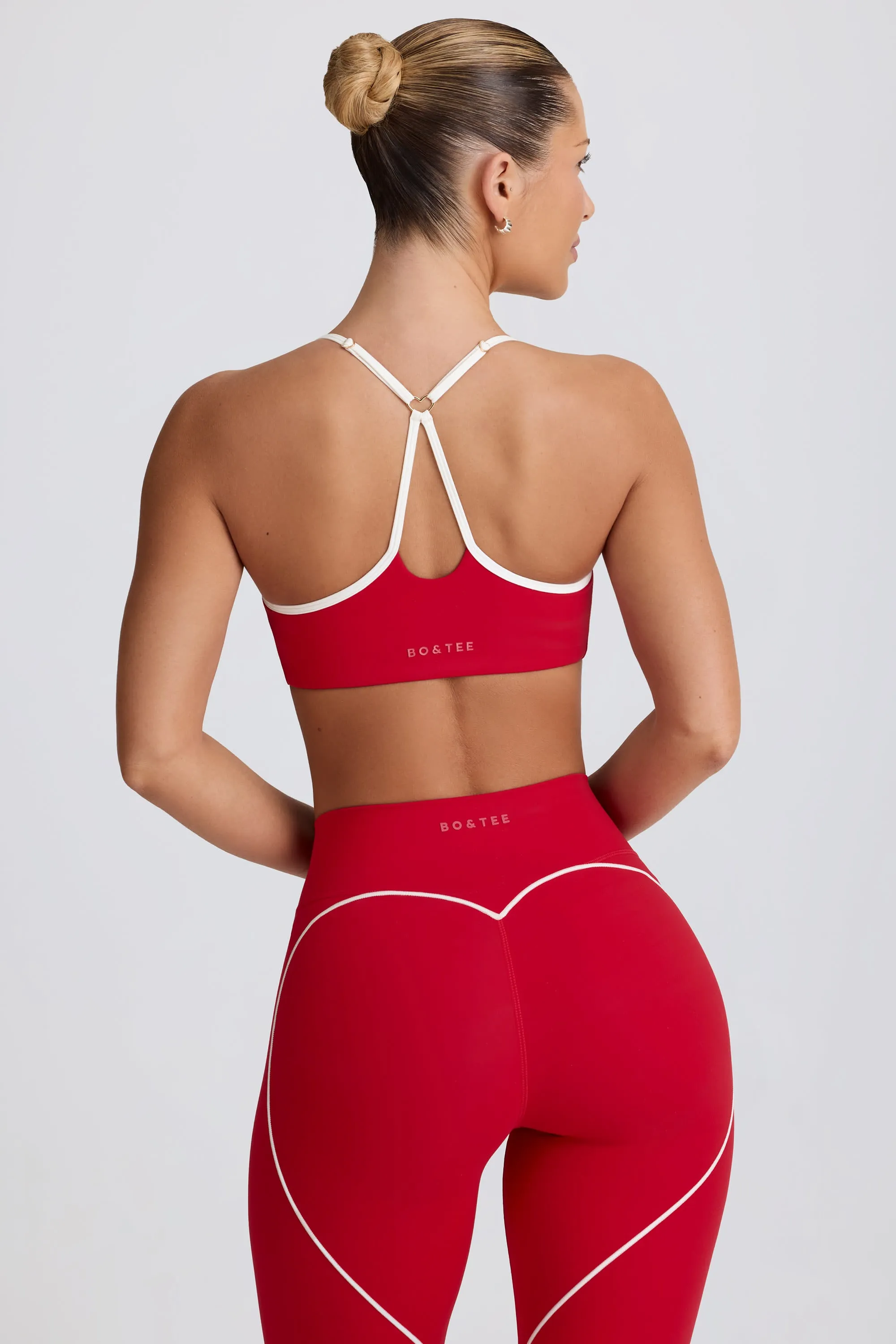 Soft Active Sweetheart-Neck Sports Bra in Hot Red sold by Bo + Tee product image thumbnail 2