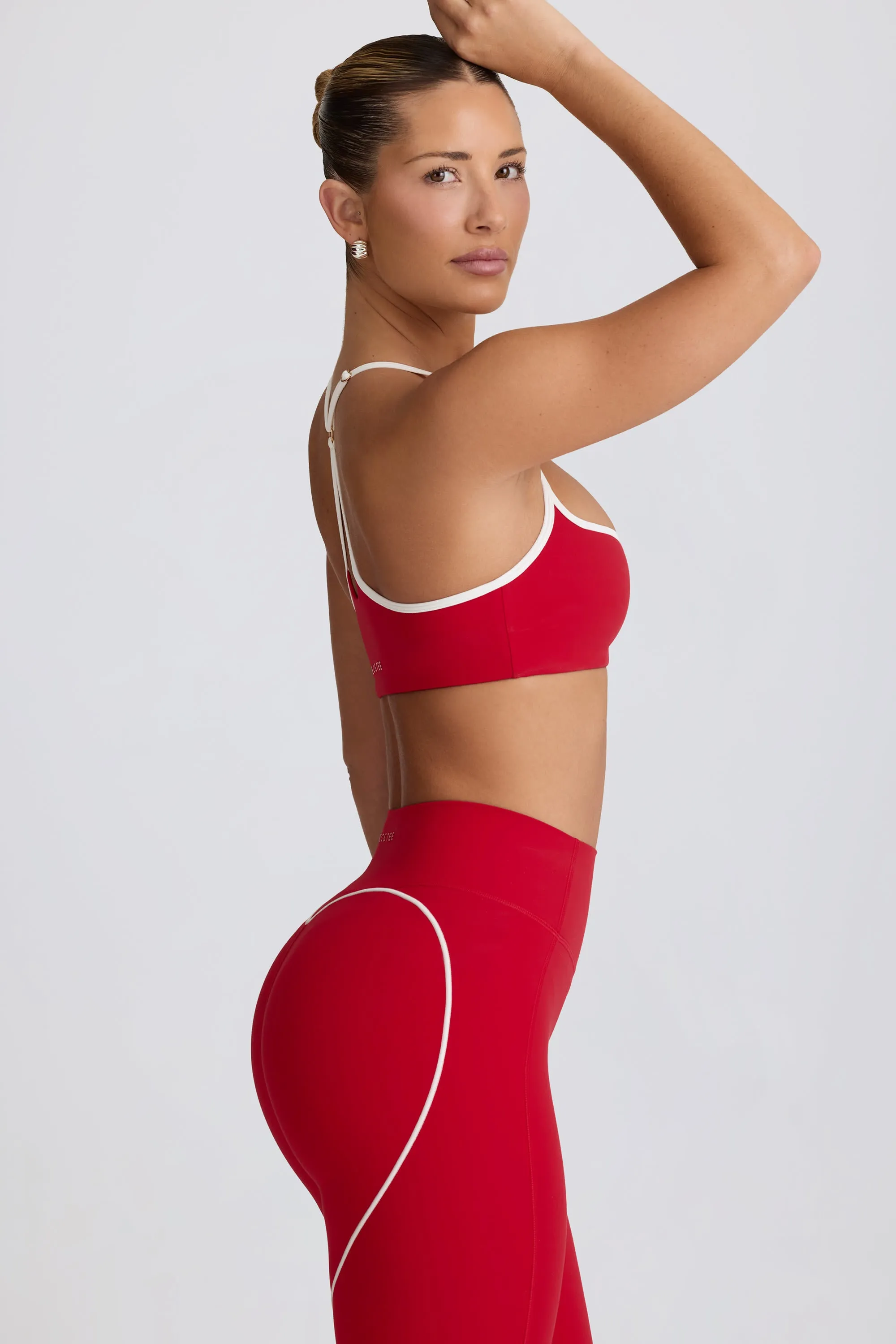 Soft Active Sweetheart-Neck Sports Bra in Hot Red sold by Bo + Tee product image thumbnail 3