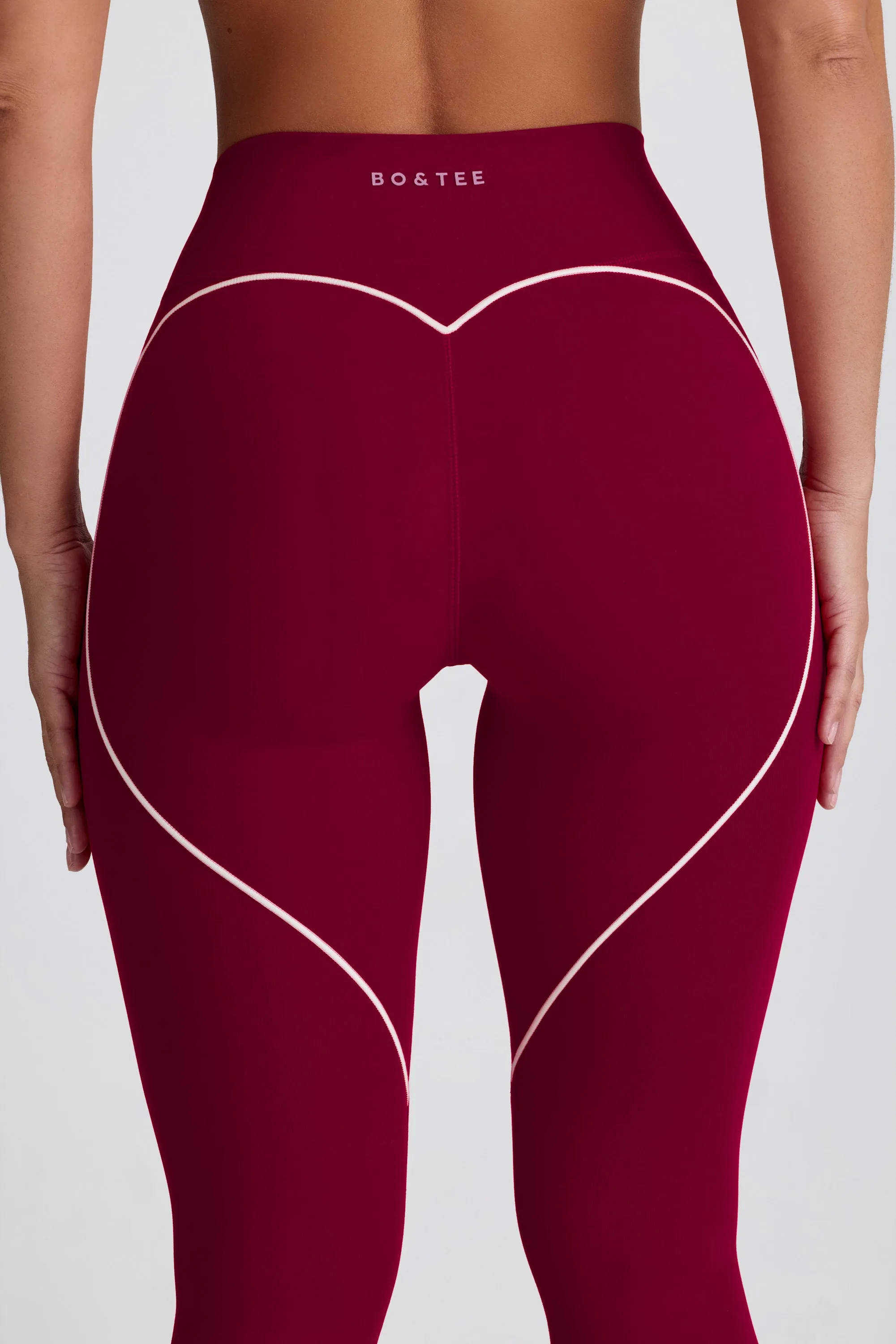 Soft Active Mid-Rise Leggings in Burgundy sold by Bo + Tee product image thumbnail 4
