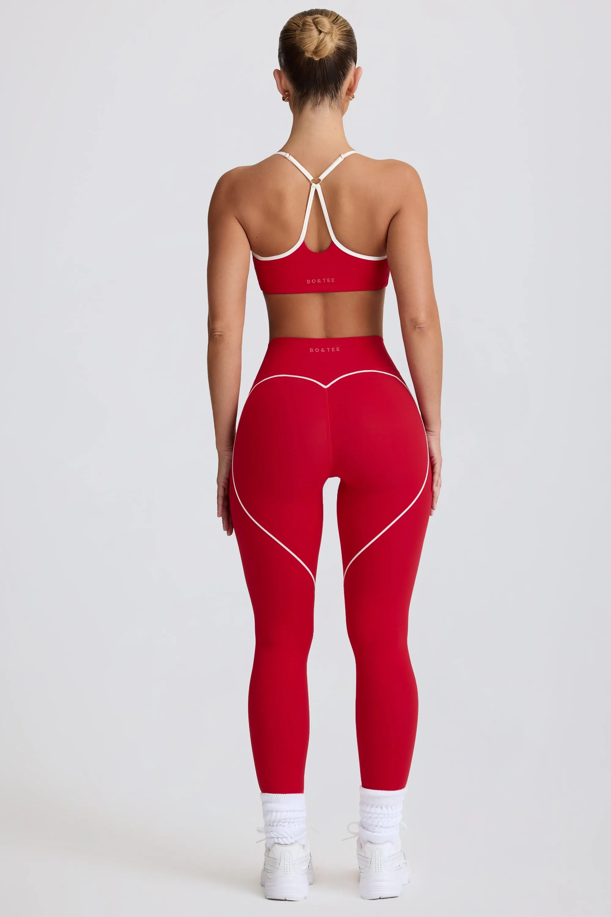 Soft Active Mid-Rise Leggings in Hot Red sold by Bo + Tee product image thumbnail 3