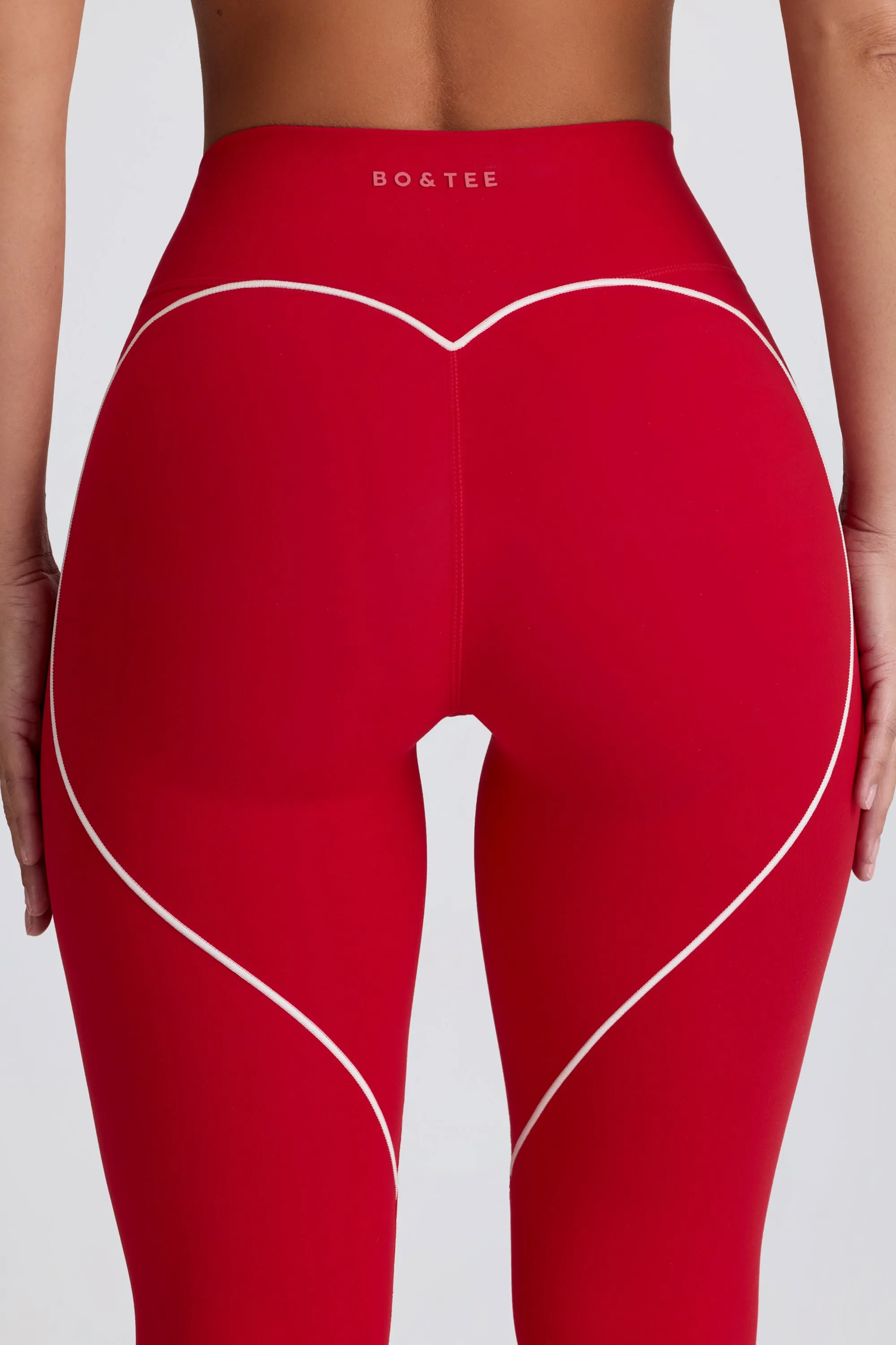 Soft Active Mid-Rise Leggings in Hot Red sold by Bo + Tee product image thumbnail 5