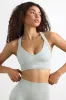 Super Sculpt Seamless Cross-Back Sports Bra in Fog sold by Bo + Tee