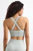 Super Sculpt Seamless Cross-Back Sports Bra in Fog sold by Bo + Tee