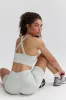 Super Sculpt Seamless Cross-Back Sports Bra in Fog sold by Bo + Tee