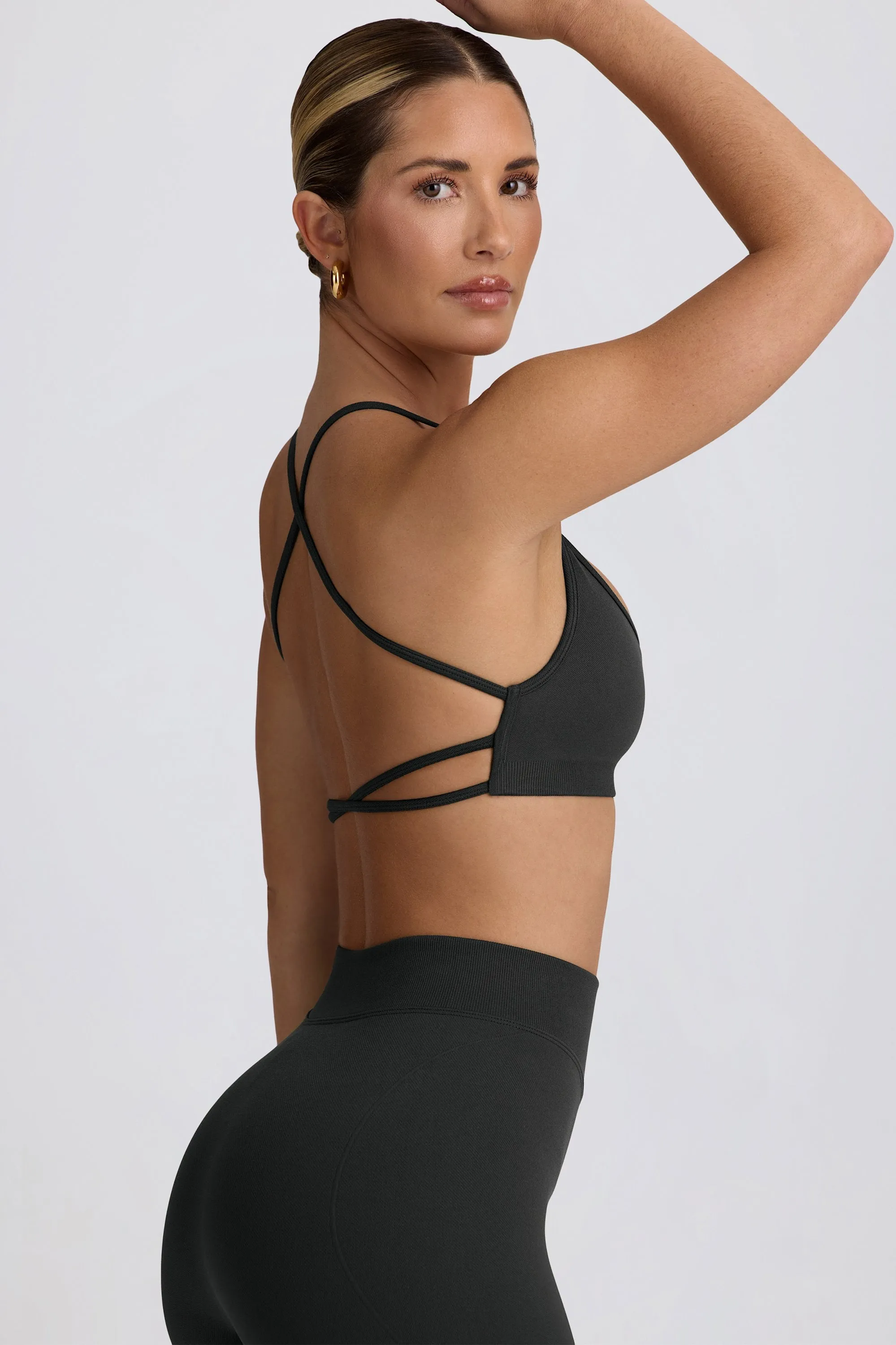 Super Sculpt Seamless Backless Sports Bra in Ash sold by Bo + Tee product image thumbnail 3