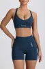Super Sculpt Seamless Cross-Back Sports Bra in Blue sold by Bo + Tee