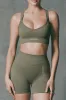 Super Sculpt Seamless Mini Shorts in Light Green sold by Bo + Tee