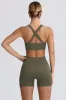 Super Sculpt Seamless Mini Shorts in Light Green sold by Bo + Tee