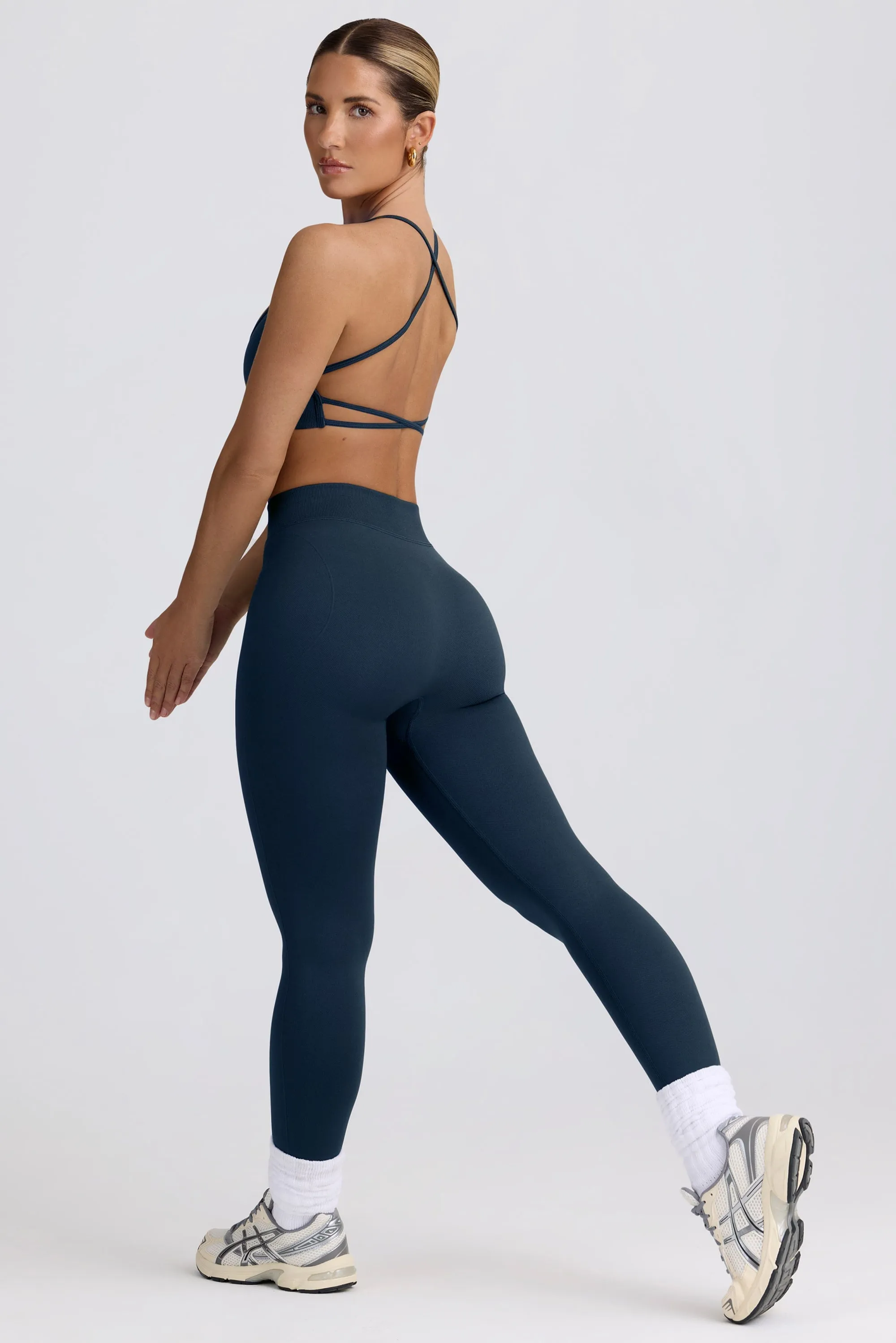 Super Sculpt Seamless High-Waist Leggings in Blue sold by Bo + Tee product image thumbnail 2