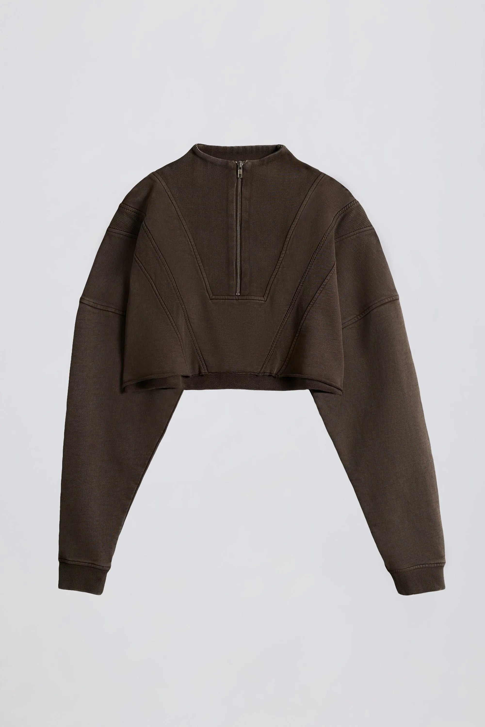 Acid Wash Cropped Sweatshirt in Brown sold by Bo + Tee product image thumbnail 4