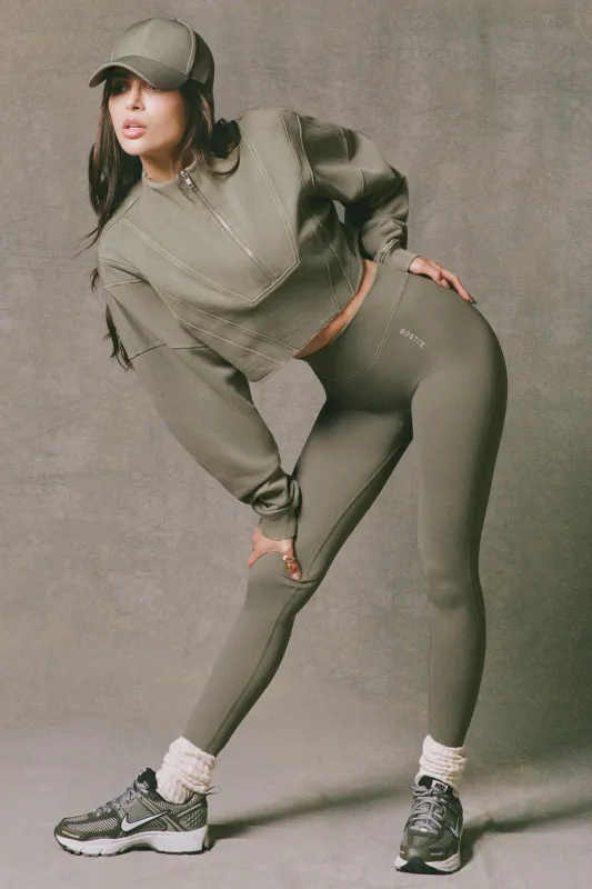 Acid Wash Cropped Sweatshirt in Light Green sold by Bo + Tee