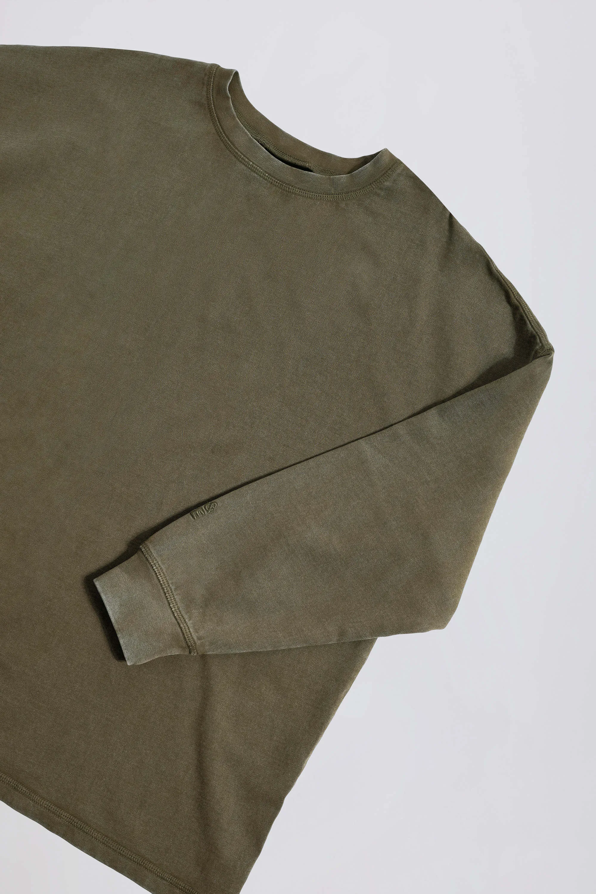 Acid Wash Long-Sleeve Oversized T-Shirt in Light Green sold by Bo + Tee product image thumbnail 4