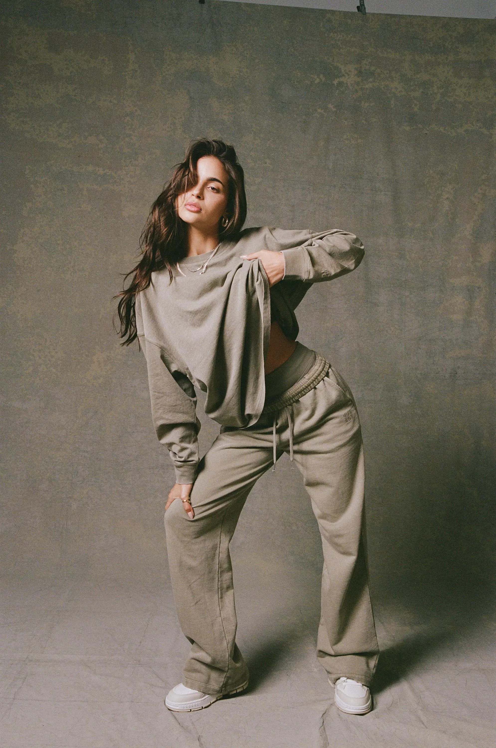 Acid Wash Long-Sleeve Oversized T-Shirt in Light Green sold by Bo + Tee