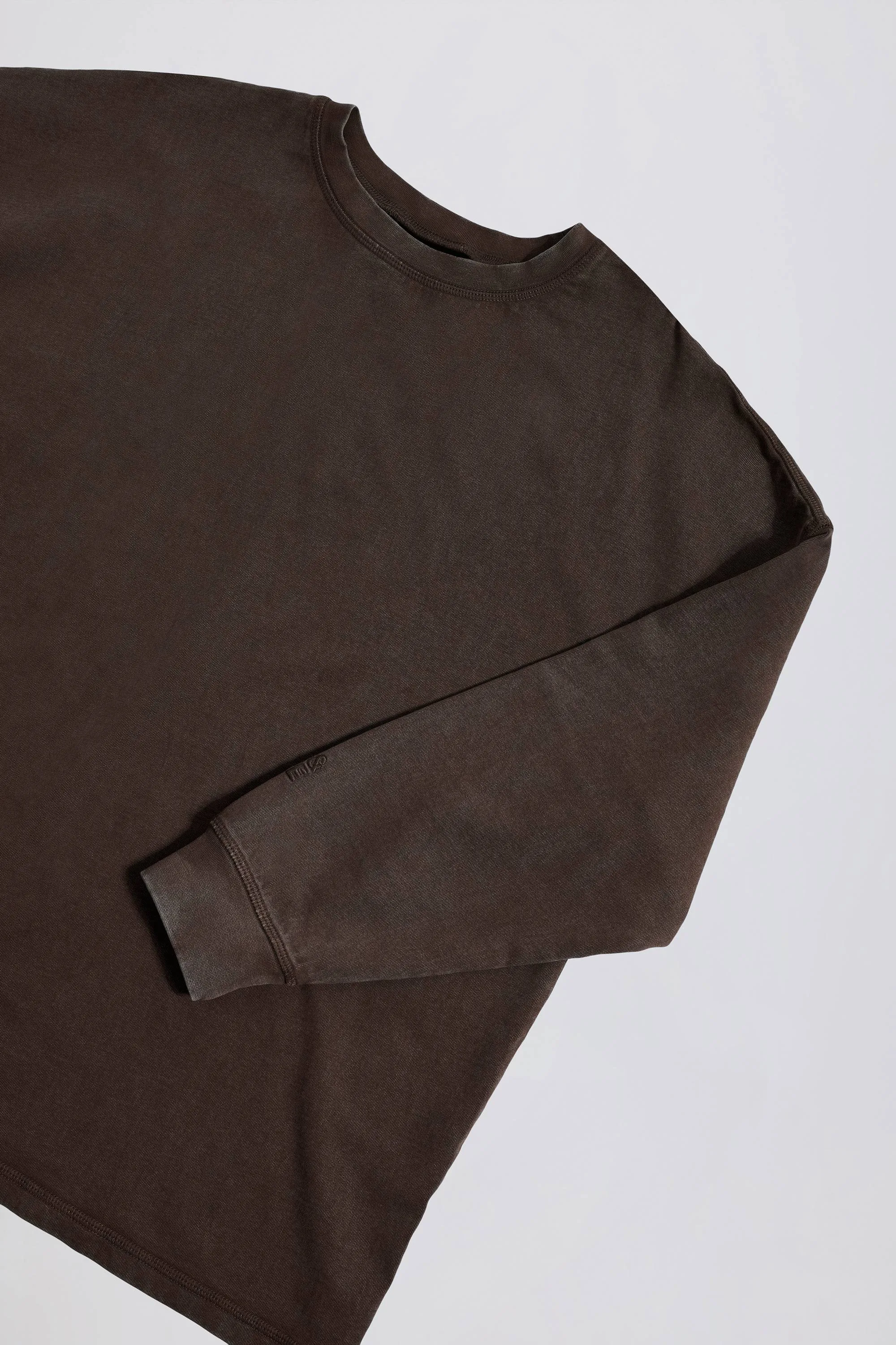 Acid Wash Long-Sleeve Oversized T-Shirt in Brown sold by Bo + Tee product image thumbnail 4