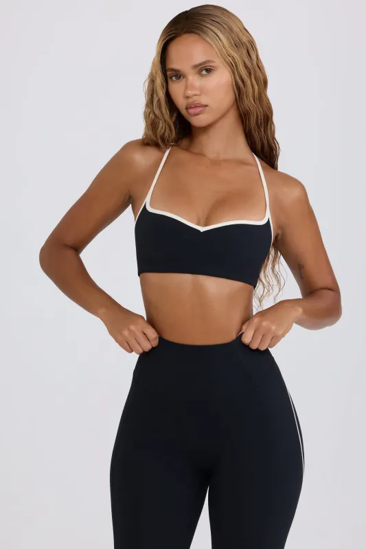 Soft Active Sweetheart-Neck Sports Bra in Black sold by Bo + Tee