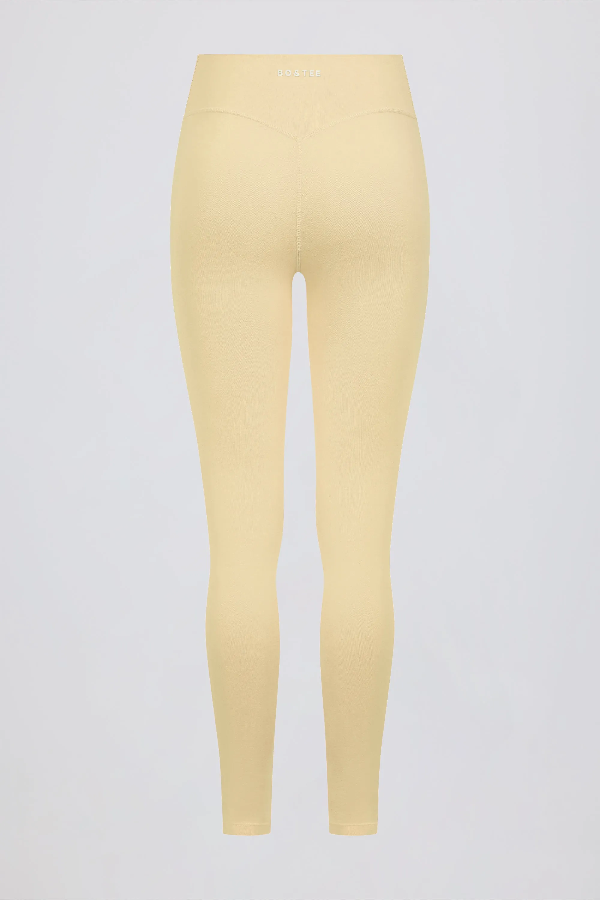 Brushed Jersey Ruched Mid-Rise Leggings in Lemon Marl sold by Bo + Tee product image thumbnail 5