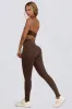 Ruched Mid-Rise Leggings in Pecan Marl sold by Bo + Tee