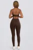Ruched Mid-Rise Leggings in Pecan Marl sold by Bo + Tee