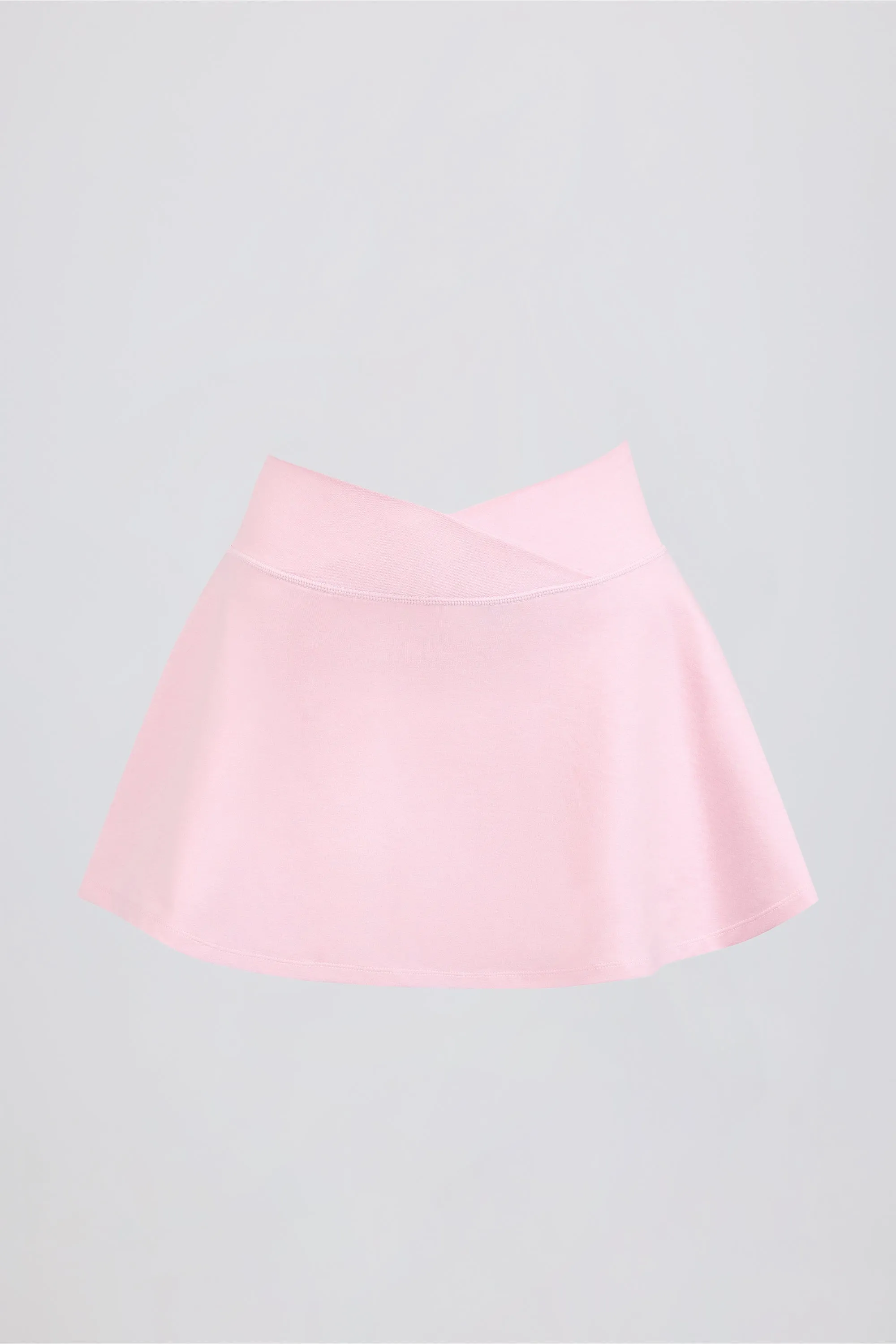 Brushed Jersey Crossover Mini Skort in Pale Pink Marl sold by Bo + Tee product image thumbnail 5