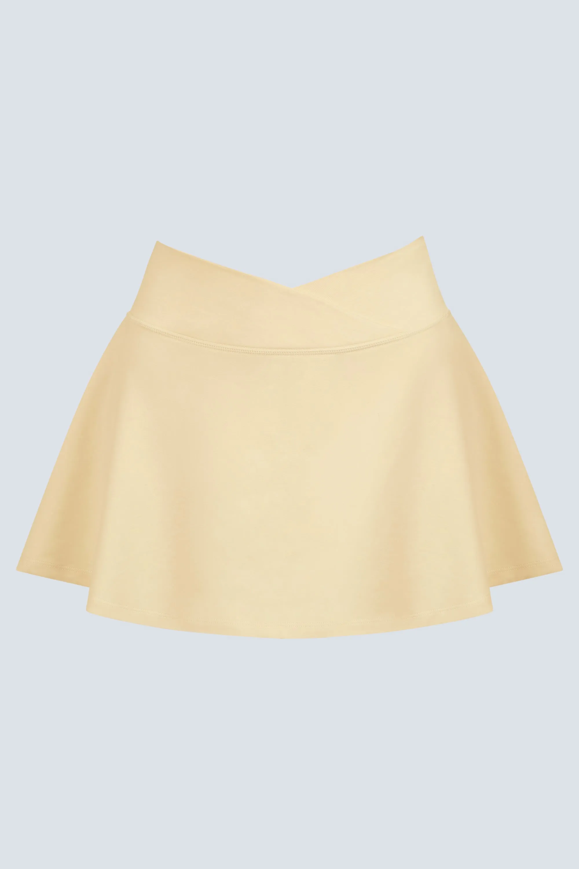 Brushed Jersey Crossover Mini Skort in Lemon Marl sold by Bo + Tee product image thumbnail 5