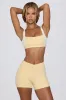 Ruched Mini Shorts in Lemon Marl sold by Bo + Tee