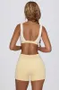 Ruched Mini Shorts in Lemon Marl sold by Bo + Tee