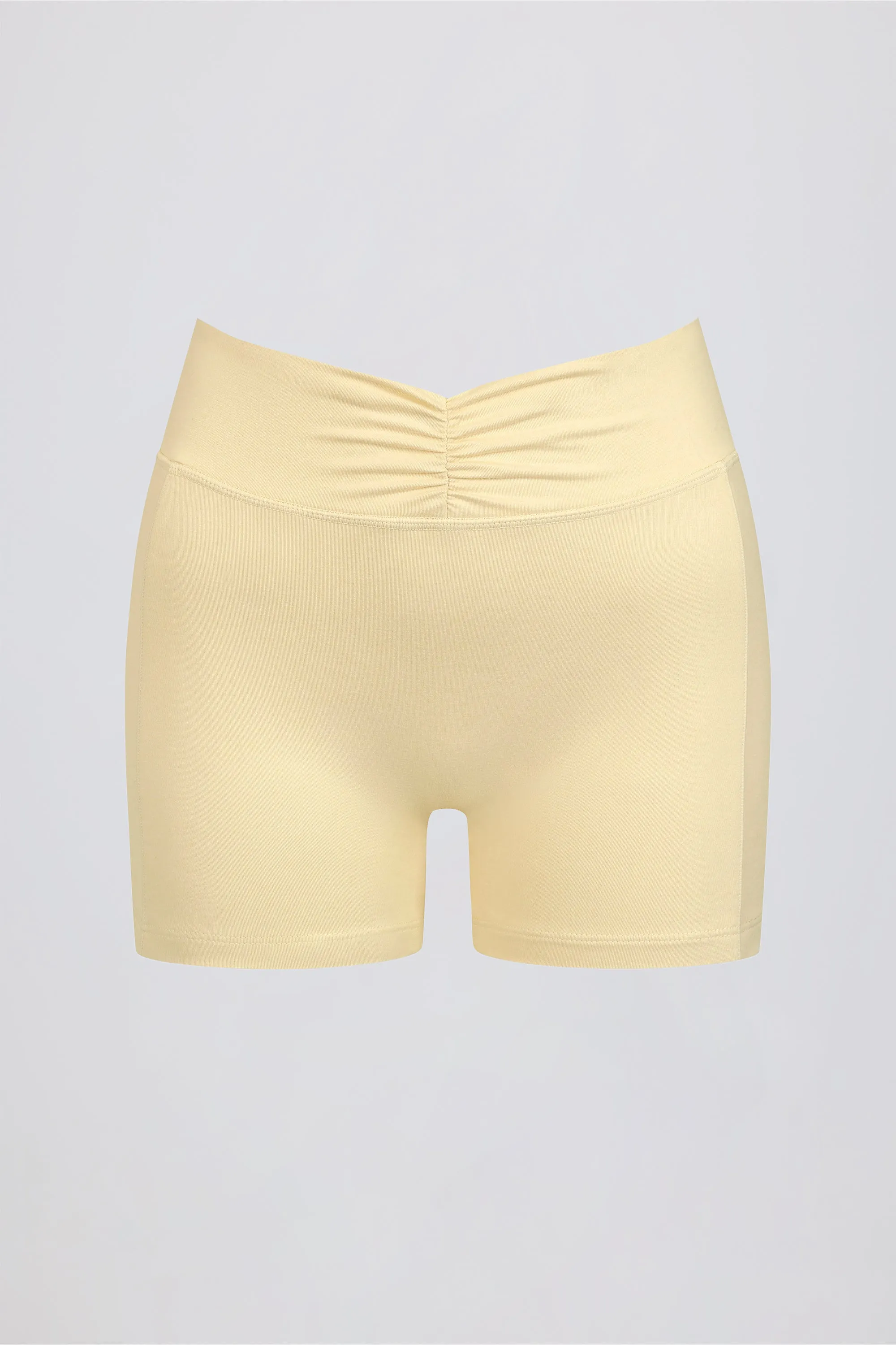 Ruched Mini Shorts in Lemon Marl sold by Bo + Tee product image thumbnail 5