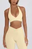 V-Neck Sports Bra in Lemon Marl sold by Bo + Tee