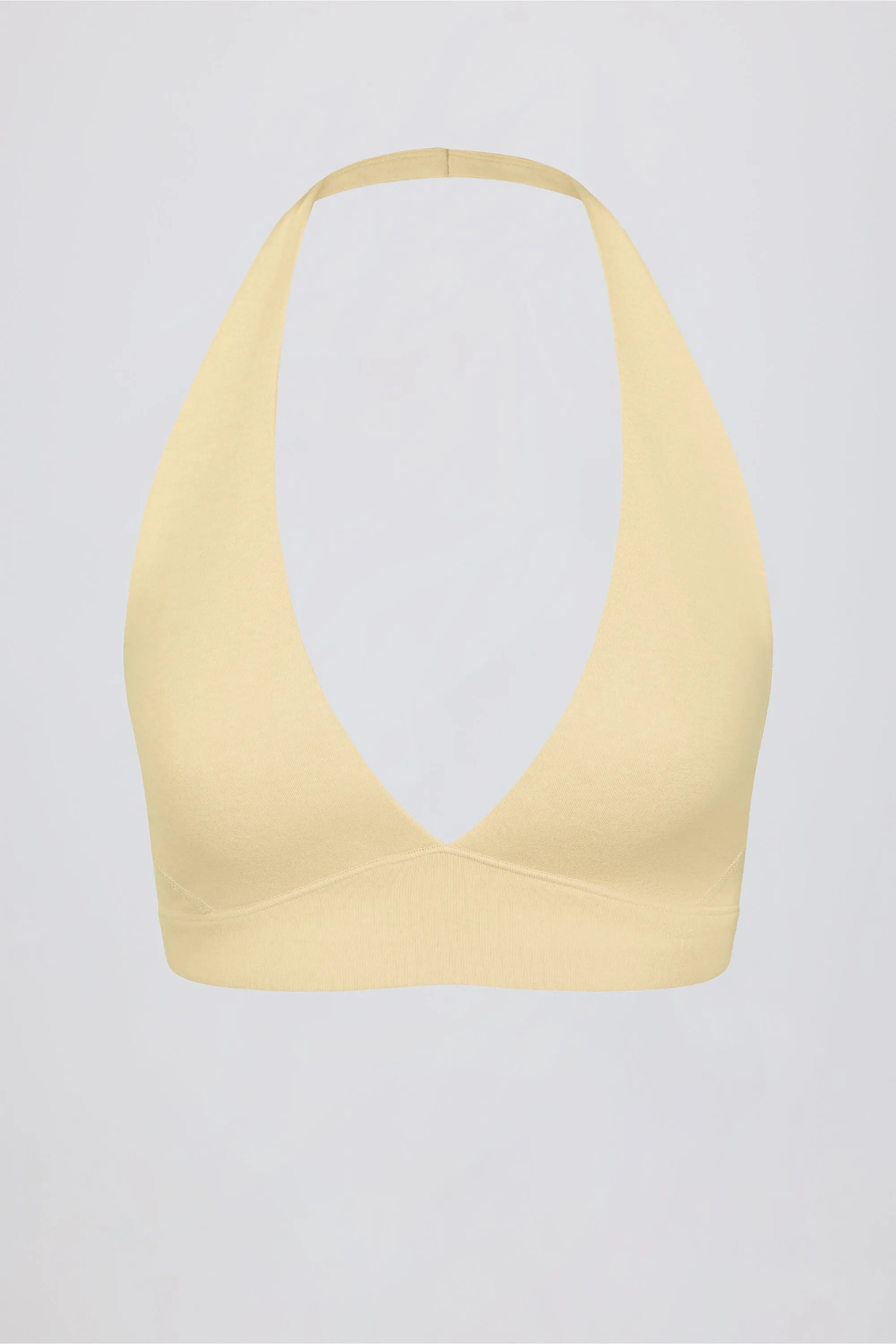 Brushed Jersey V-Neck Sports Bra in Lemon Marl sold by Bo + Tee product image thumbnail 5