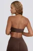 V-Neck Sports Bra in Pecan Marl sold by Bo + Tee