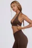 V-Neck Sports Bra in Pecan Marl sold by Bo + Tee