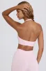 V-Neck Sports Bra in Pale Pink Marl sold by Bo + Tee