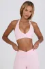 V-Neck Sports Bra in Pale Pink Marl sold by Bo + Tee