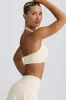 V-Neck Sports Bra in Ivory Marl sold by Bo + Tee