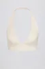 V-Neck Sports Bra in Ivory Marl sold by Bo + Tee