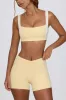 Contrast Sports Bra in Lemon Marl sold by Bo + Tee