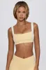 Contrast Sports Bra in Lemon Marl sold by Bo + Tee