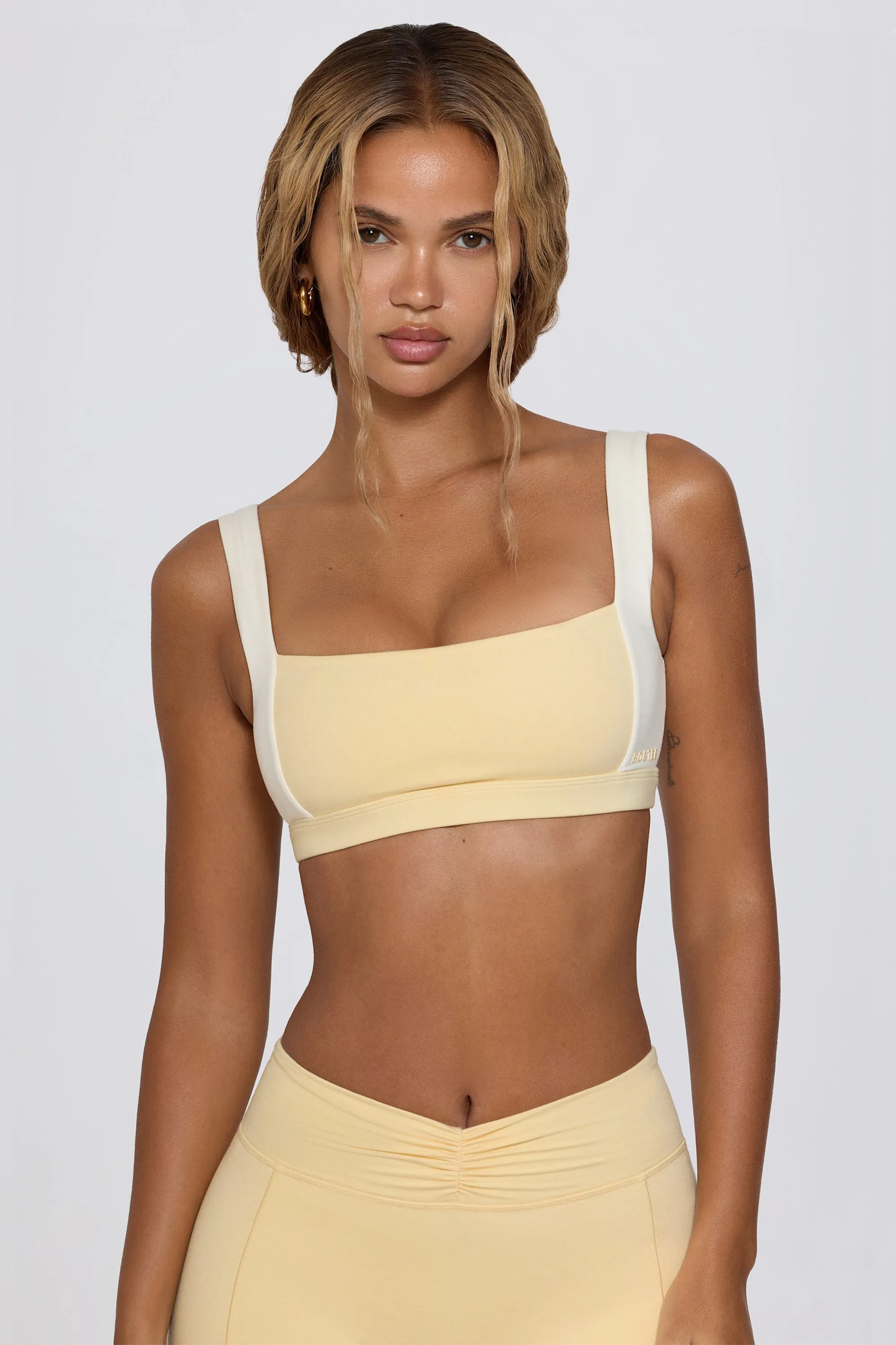 Contrast Sports Bra in Lemon Marl sold by Bo + Tee product image thumbnail 5