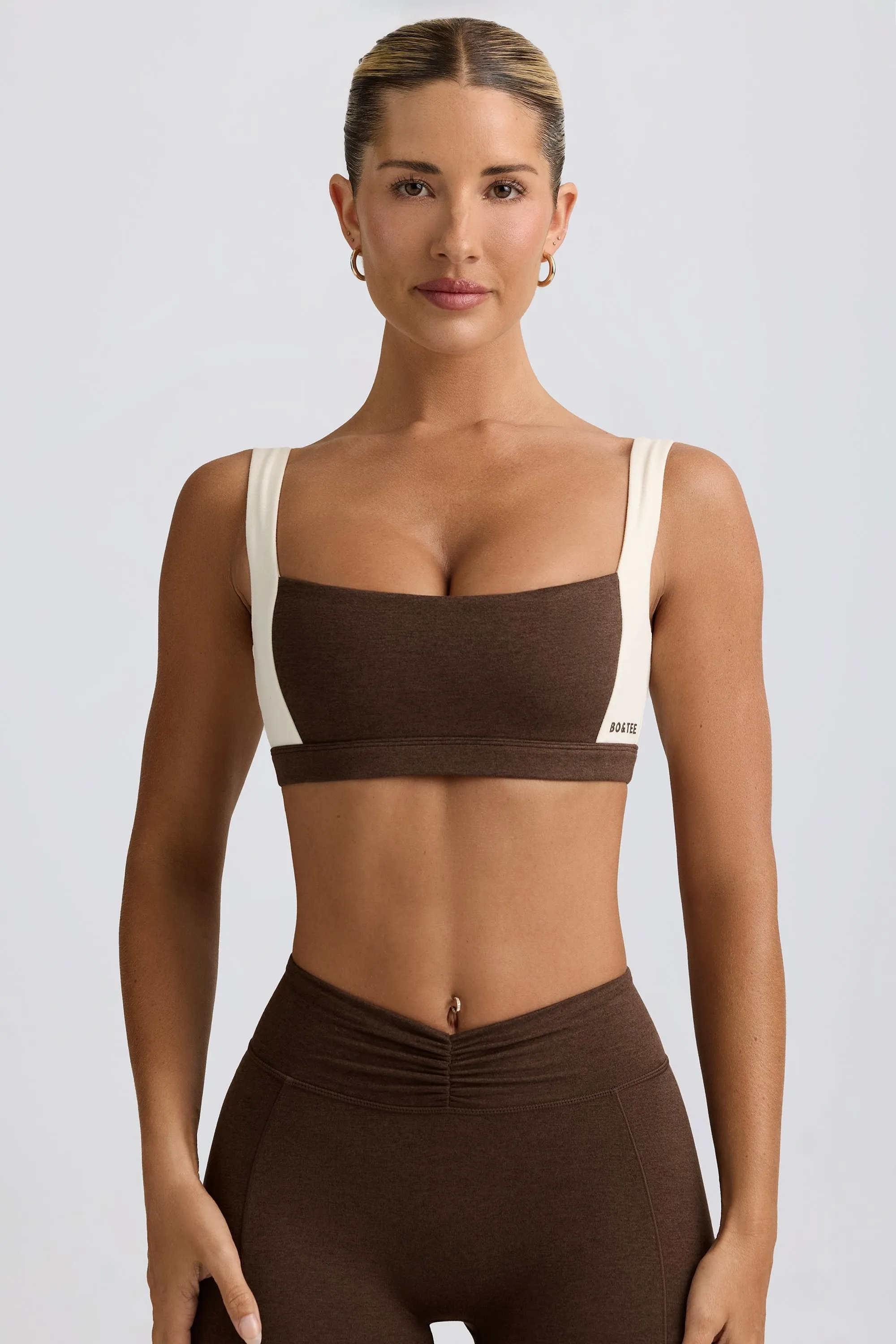 Contrast Sports Bra in Pecan Marl sold by Bo + Tee product image thumbnail 5