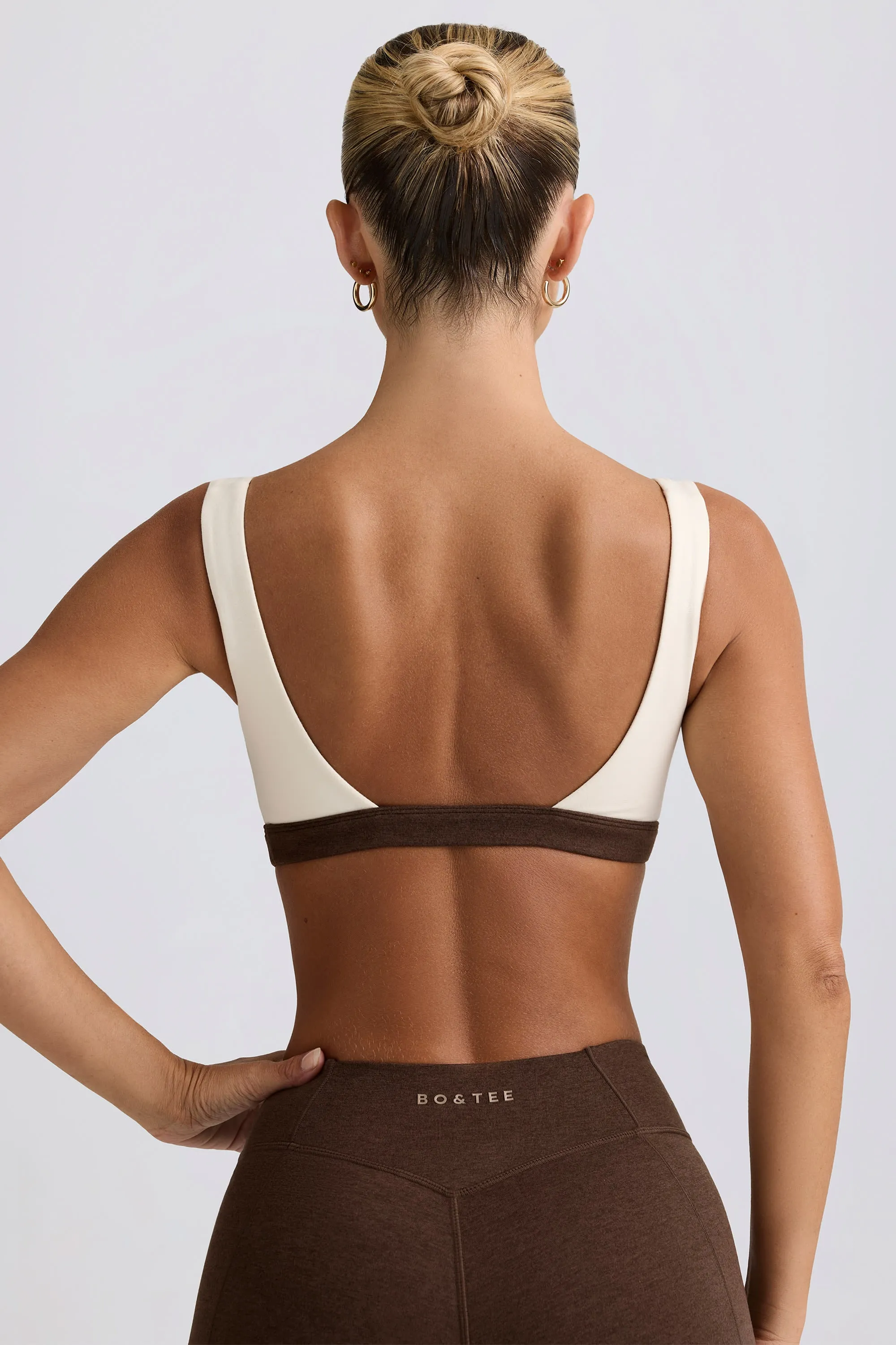 Contrast Sports Bra in Pecan Marl sold by Bo + Tee product image thumbnail 2