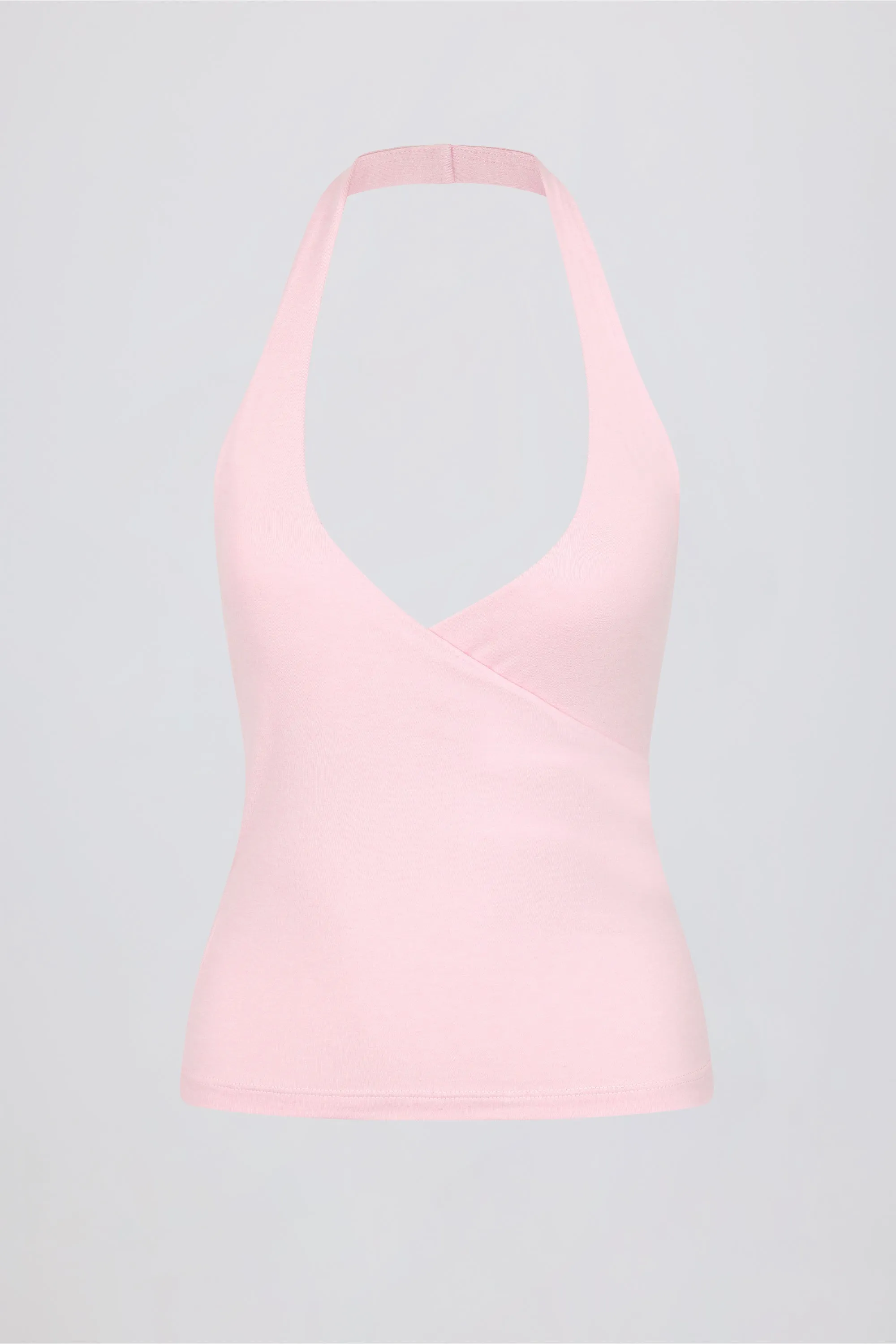 Wrap Halterneck Tank Top in Pale Pink Marl sold by Bo + Tee product image thumbnail 5