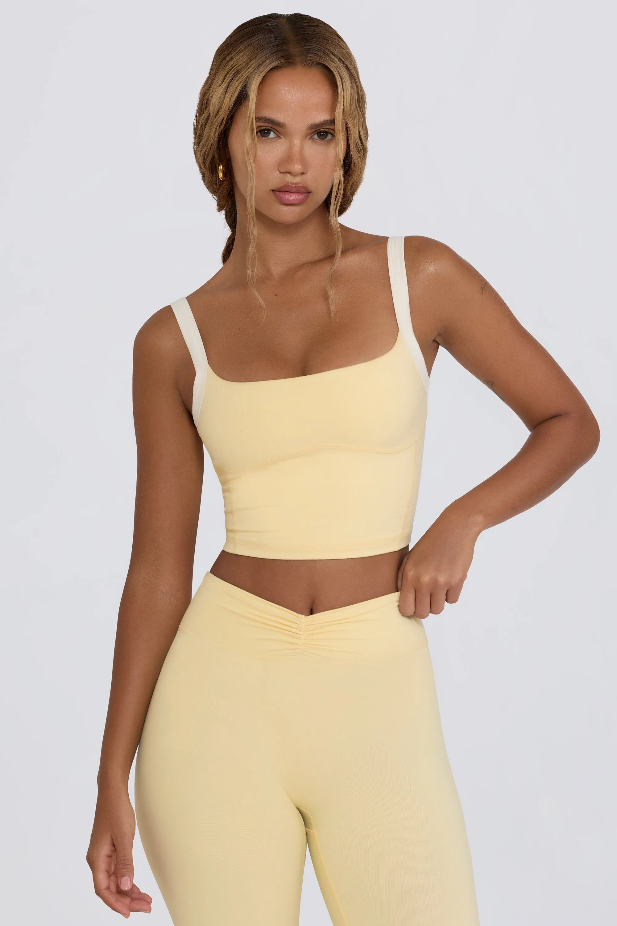 Cropped Tank Top in Lemon Marl sold by Bo + Tee