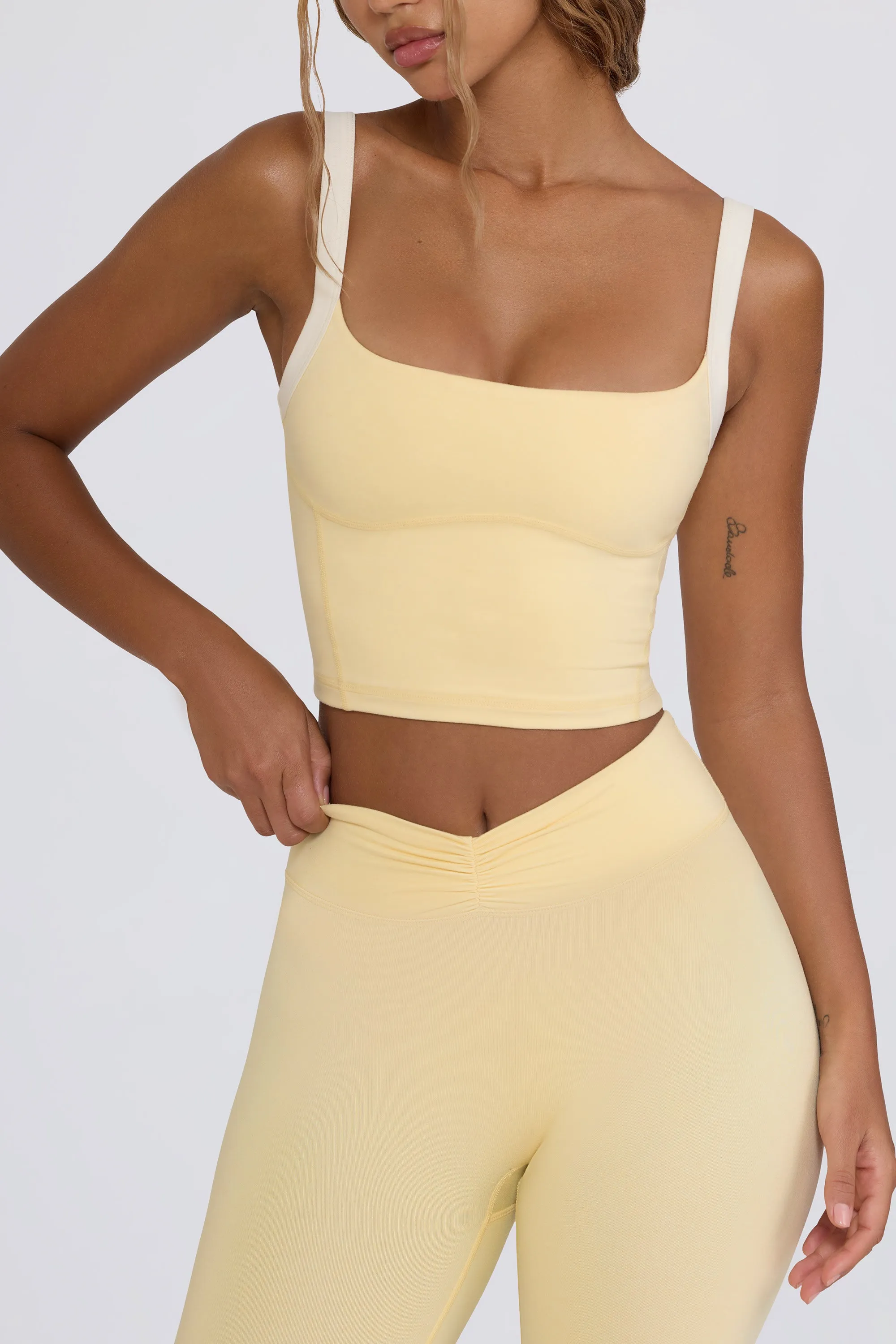 Cropped Tank Top in Lemon Marl sold by Bo + Tee product image thumbnail 4