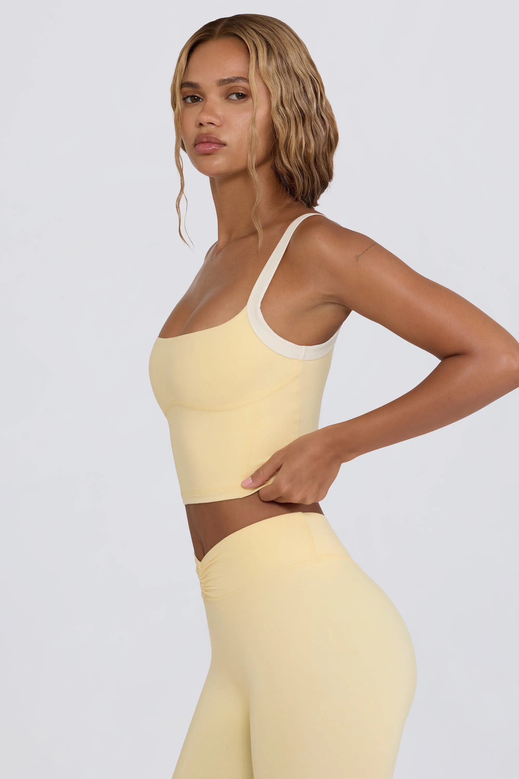 Cropped Tank Top in Lemon Marl sold by Bo + Tee product image thumbnail 3