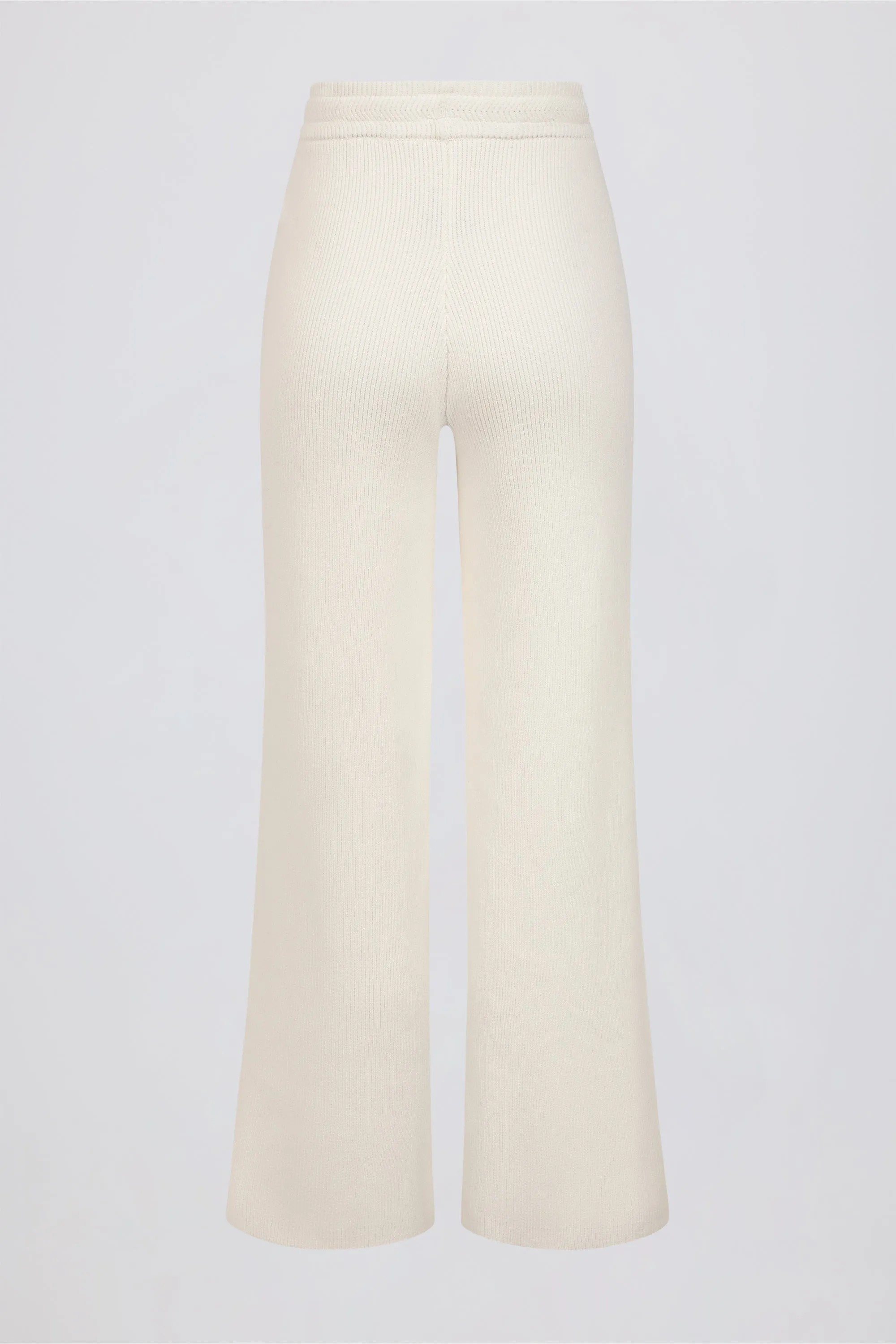Ribbed Knit Wide-Leg Joggers in Ivory sold by Bo + Tee product image thumbnail 3