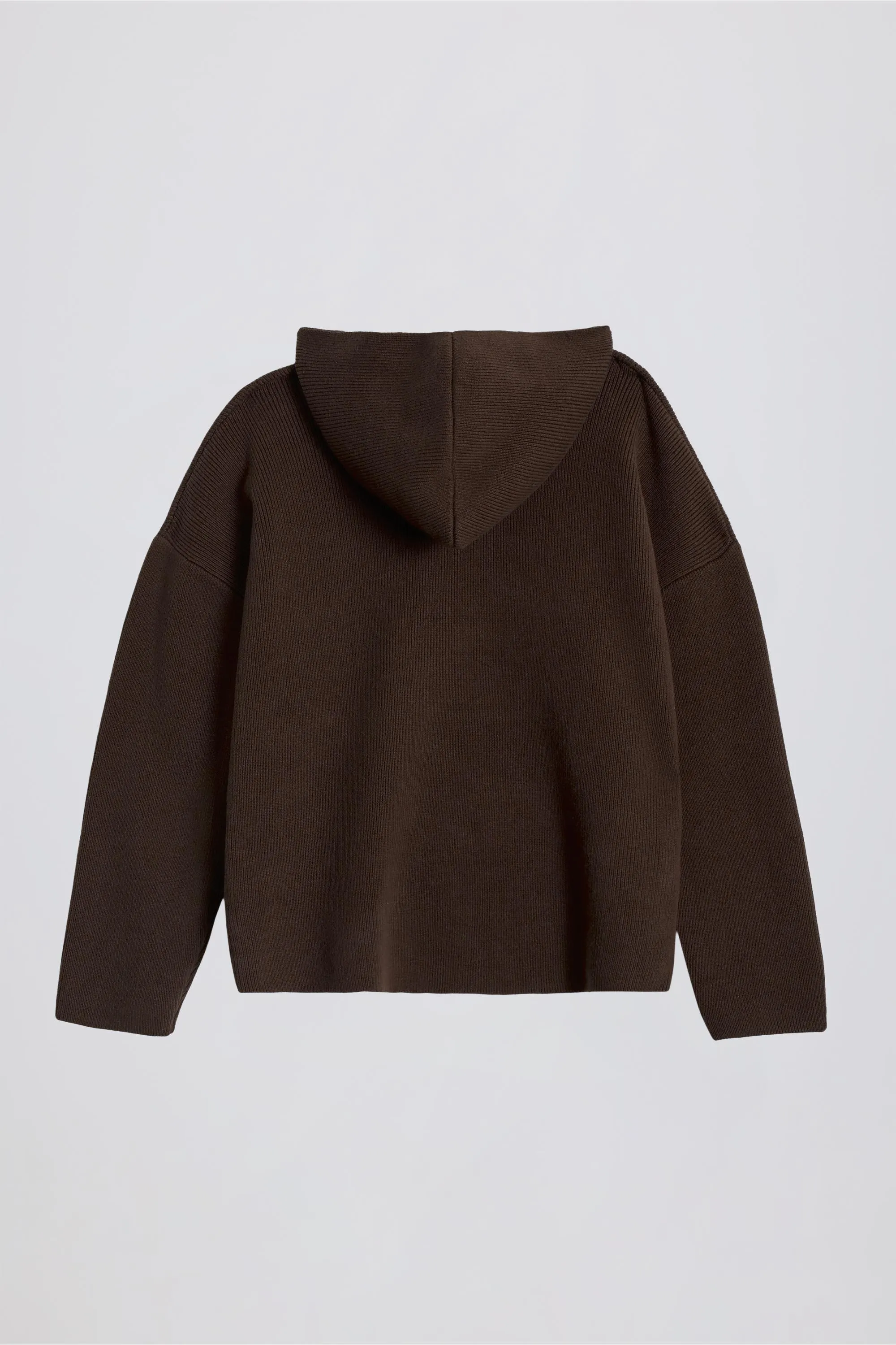 Ribbed Knit Oversized Hoodie in Pecan sold by Bo + Tee product image thumbnail 2