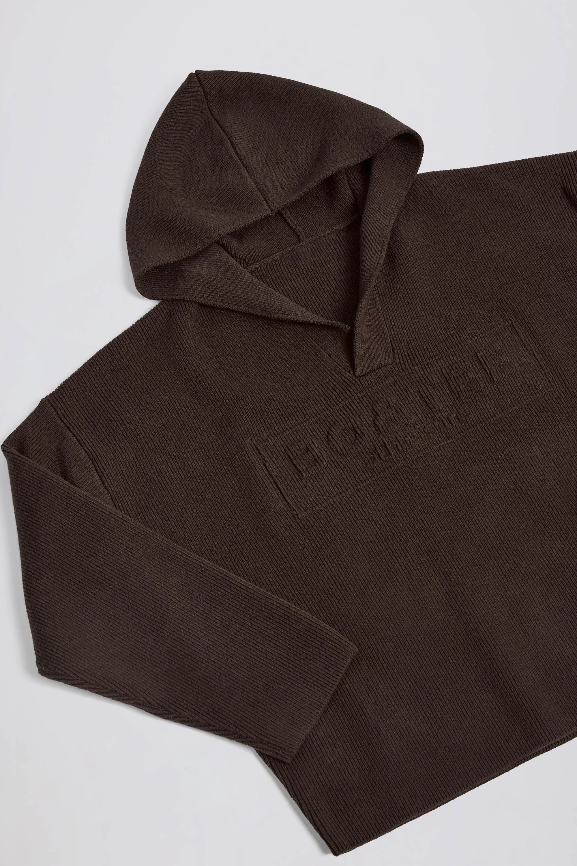 Ribbed Knit Oversized Hoodie in Pecan sold by Bo + Tee product image thumbnail 3